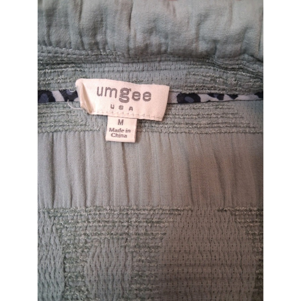 Umgee Babydoll Shirt Womens Size Medium Tunic Blouse Boho Peplum Textured - Picture 8 of 11